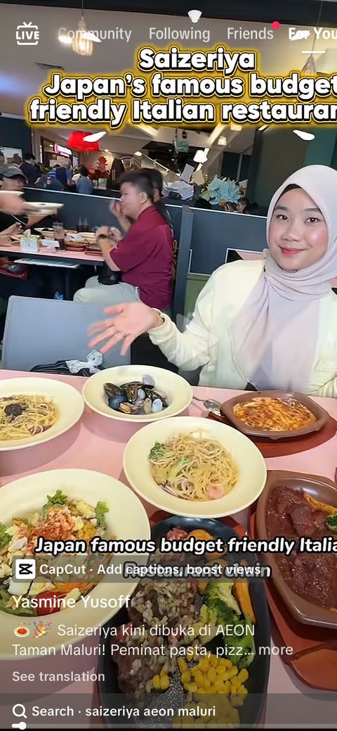 Saizeriya Malaysia creator post 3 on TikTok